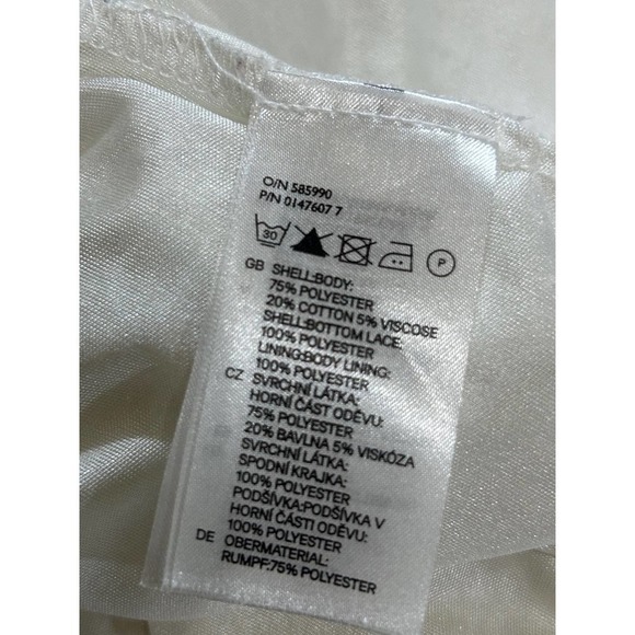 H&M DIVIDED Crochet Cottagecore White Dress 10 Boho Indie Tunic Lined Festival - Picture 6 of 7